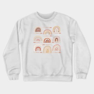 Baby shower hand drawn boho design rainbows Crewneck Sweatshirt